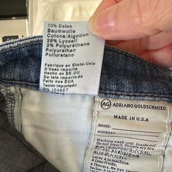 Ag Adriano Goldschmeid Distressed Med Wash The Stilt Cigarette Roll Up Jeans 27 - Picture 10 of 15